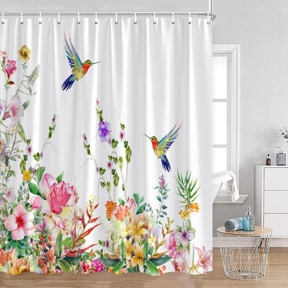 Birds Flowers Shower Curtains Hummingbirds Flowers Green Leaves Plants Greenery Bath Decorations Spring Bath Curtain with Hooks 90x180cm-35x70in
Birds Flowers Shower Curtains Hummingbirds Flowers Green Leaves Plants Greenery Bath Decorations Spring Bath Curtain with Hooks 90x180cm-35x70in