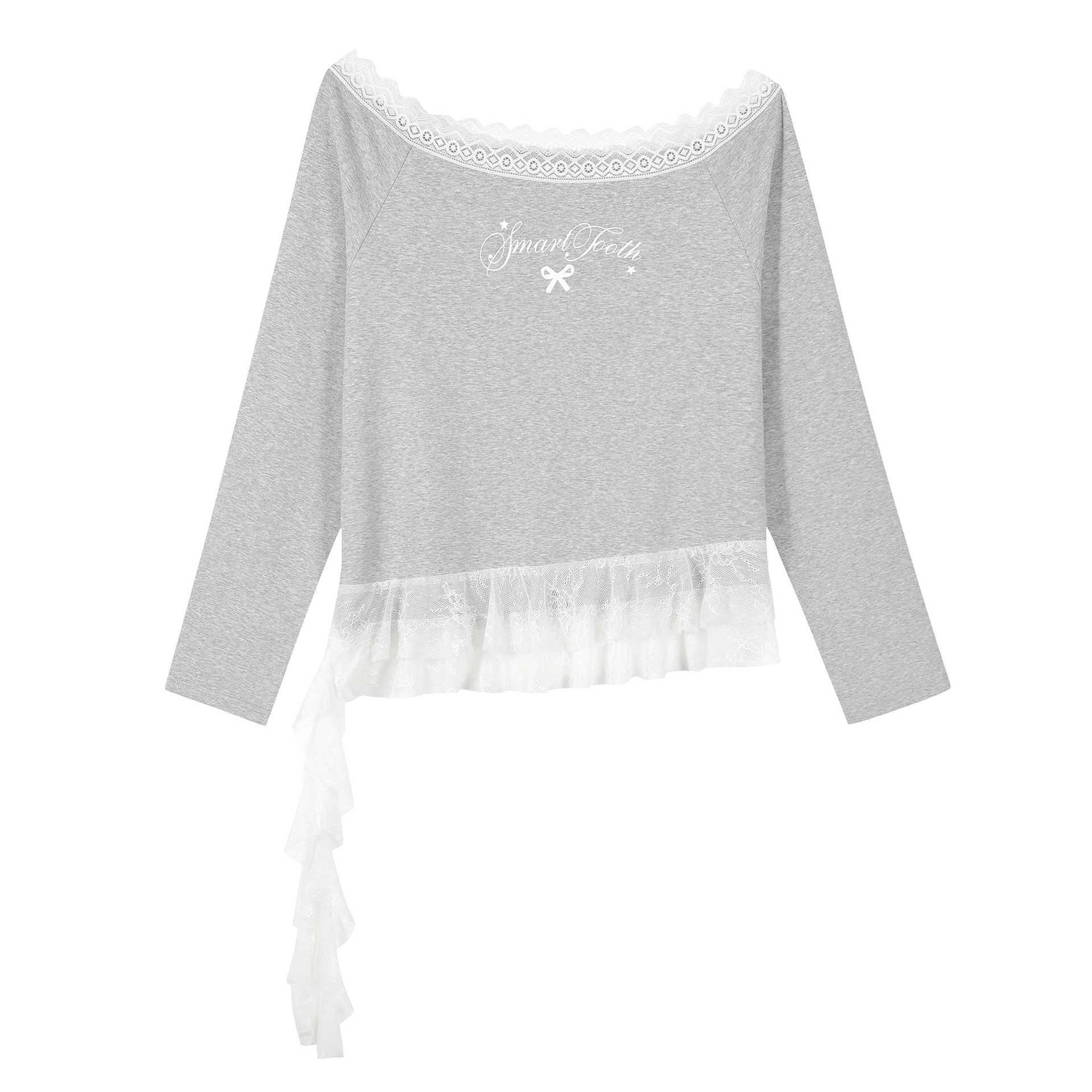 Korean One-Shoulder Lace Patchwork Long-Sleeve Plus Size Slimming T-Shirt for Women 3XL (Recommended 160-180 Jin)
Korean One-Shoulder Lace Patchwork Long-Sleeve Plus Size Slimming T-Shirt for Women 3XL (Recommended 160-180 Jin)