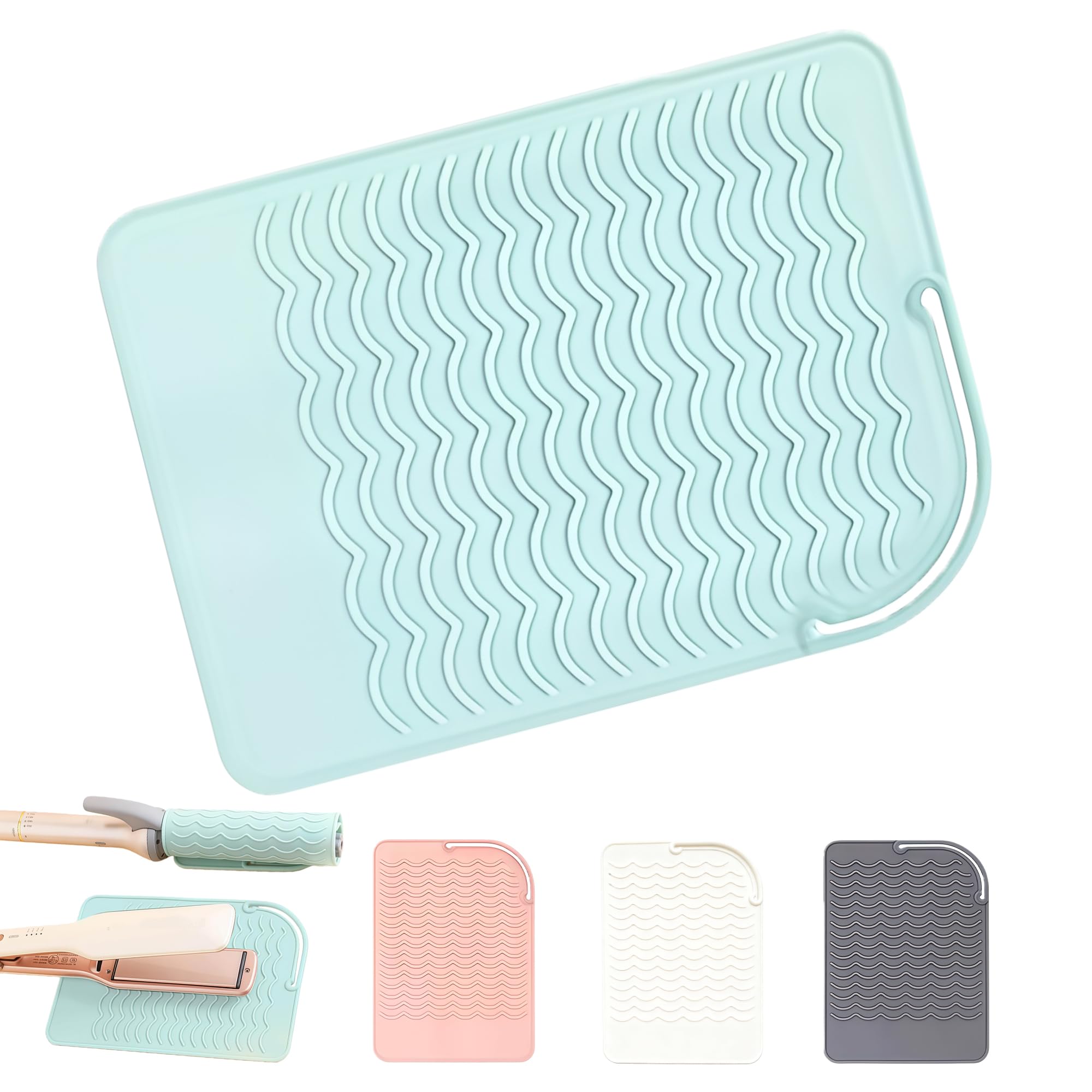 DEVENTORZ Hair Iron Heat Resistant Mat 22x16cm Silicone Straightening Iron Curling Iron with Storage Travel Home Pouch, Non-Slip, зелений
DEVENTORZ Hair Iron Heat Resistant Mat 22x16cm Silicone Straightening Iron Curling Iron with Storage Travel Home Pouch, Non-Slip, зелений