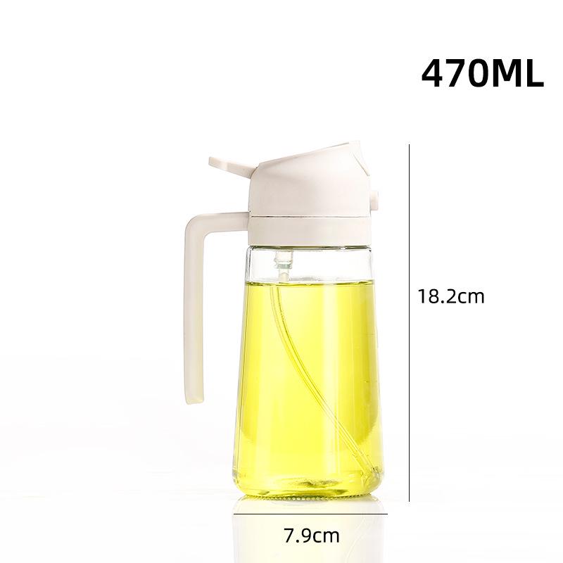 Прозрачная стеклянная бутылка двойного назначения для распыления и наливания масла с насадкой высокого давления