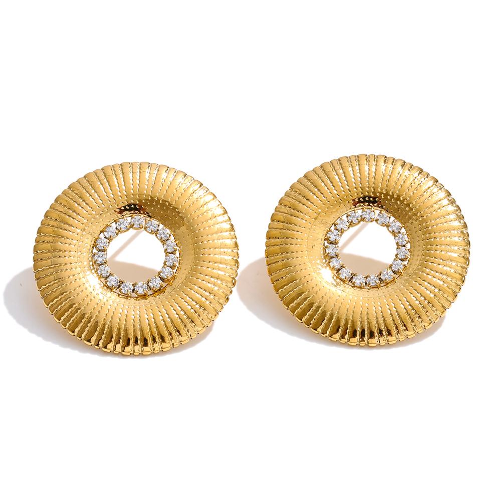 Yhpup 25*25mm Fashion Stainless Steel Zirconia Round Stud Earrings for Women Daily Wear Minimalist Waterproof Jewelry Gift
Yhpup 25*25mm Fashion Stainless Steel Zirconia Round Stud Earrings for Women Daily Wear Minimalist Waterproof Jewelry Gift