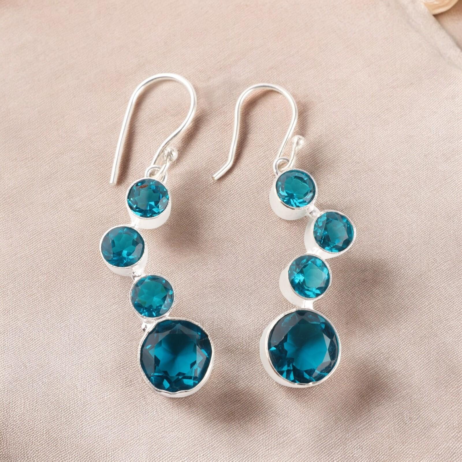 Apatite Gemstone Earrings 925 Stamped Silver Handcrafted Jewelry Christmas Gift EE-161-8
Apatite Gemstone Earrings 925 Stamped Silver Handcrafted Jewelry Christmas Gift EE-161-8