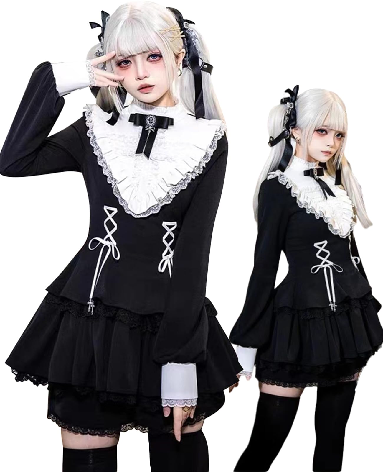 KALAOK Готическое черное платье Лолиты Мори-гёрл, с длинным рукавом, для косплея, школьных фестивалей, культурных фестивалей, мероприятий и фотосессий, размер S
KALAOK Готическое черное платье Лолиты Мори-гёрл, с длинным рукавом, для косплея, школьных фестивалей, культурных фестивалей, мероприятий и фотосессий, размер S