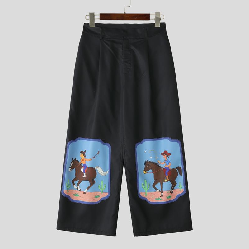 INCERUN Men Casual Loose Zip-up Waist Print Wide Legs Long Trousers Pants S чёрный
INCERUN Men Casual Loose Zip-up Waist Print Wide Legs Long Trousers Pants S чёрный