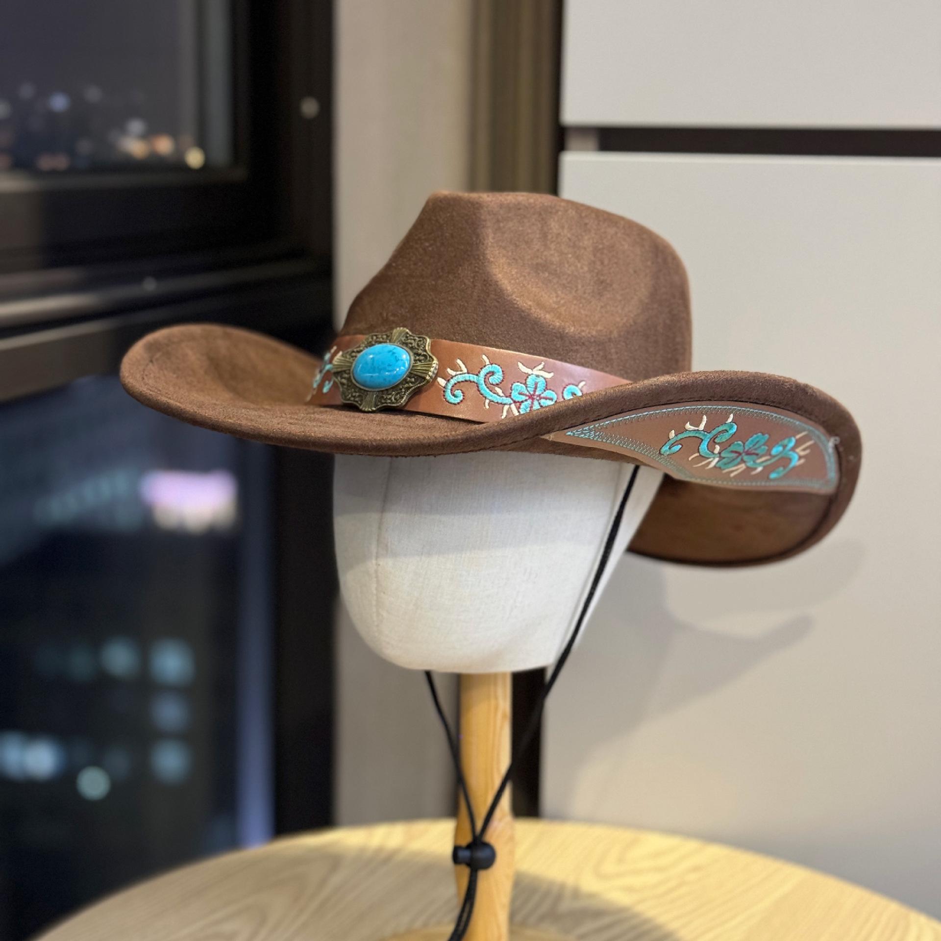 Western cowboy style large brim new hat for men and women, casual retro embroidered turquoise hat with a large brim felt hat Adult54-60Adjustable коричневий
Western cowboy style large brim new hat for men and women, casual retro embroidered turquoise hat with a large brim felt hat Adult54-60Adjustable коричневий