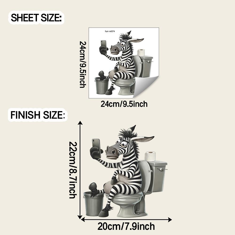 Creative Eco Friendly PVC Personality Zebra Playing Phone In Toilet Wall Sticker Removable Waterproof Self Adhesive Toilet Decor Sticker 2424CMfunm574
Creative Eco Friendly PVC Personality Zebra Playing Phone In Toilet Wall Sticker Removable Waterproof Self Adhesive Toilet Decor Sticker 2424CMfunm574