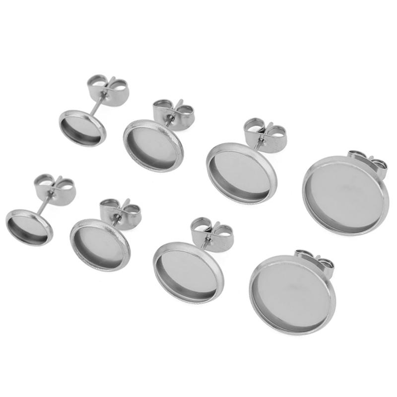 20pcs PVD Never Fade Stainless Steel Earrings Settings With Earring Backs 6 8 10 12 mm Cabochon Cameo Base For Jewelry Making 6mm
20pcs PVD Never Fade Stainless Steel Earrings Settings With Earring Backs 6 8 10 12 mm Cabochon Cameo Base For Jewelry Making 6mm