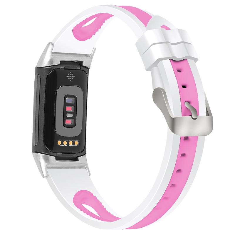 Bi-color Soft Silicone Watch Band Breathable Replacement Strap for Fitbit Charge 6/5 White/Pink
Bi-color Soft Silicone Watch Band Breathable Replacement Strap for Fitbit Charge 6/5 White/Pink