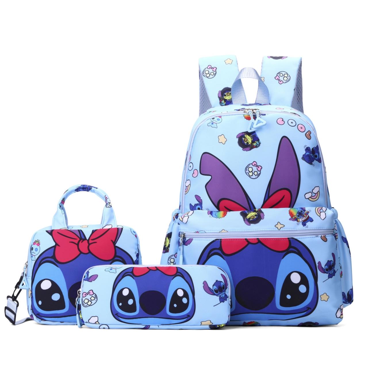 Милый мультяшный набор школьного рюкзака 2025: Детский рюкзак из 3 предметов для мальчиков и девочек небесно-голубой