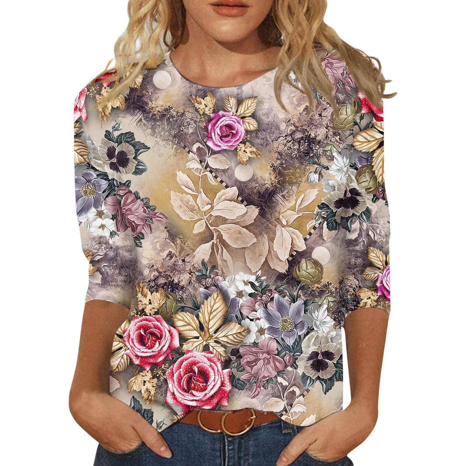 Жіночі блузки Повсякденні футболки з круглим вирізом з рукавом 3/4 Однотонні вільні милі блузки-туніки 6XL
Жіночі блузки Повсякденні футболки з круглим вирізом з рукавом 3/4 Однотонні вільні милі блузки-туніки 6XL