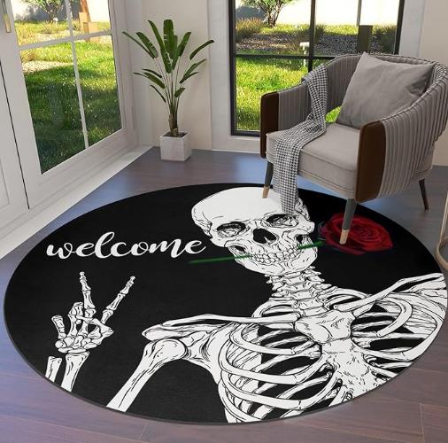 Коллекция круглых ковров с черепом на Хэллоуин и красной розой, круглый коврик, ковер для пола, декор для гостиной, столовой, спальни 40X40CM
Коллекция круглых ковров с черепом на Хэллоуин и красной розой, круглый коврик, ковер для пола, декор для гостиной, столовой, спальни 40X40CM
