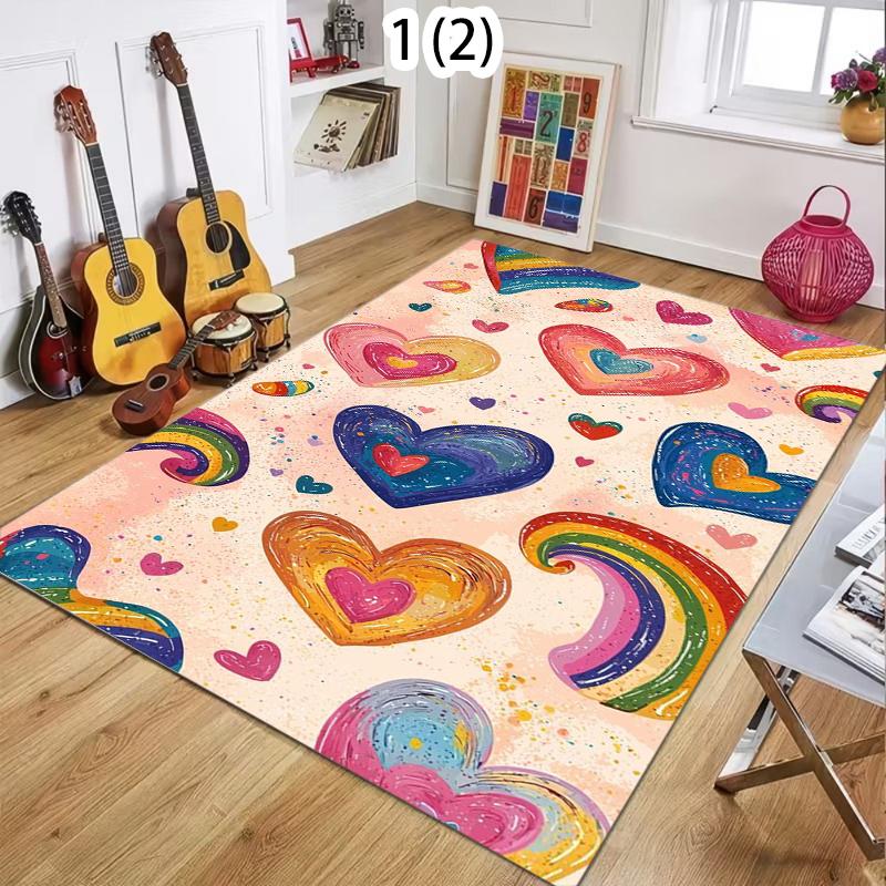 Rainbow Gradient Heart Hand-Drawn Art Area Rug Soft Non-Slip Floor Carpet for Bedrooms Living Rooms Cute Home Decor 40x60cm
Rainbow Gradient Heart Hand-Drawn Art Area Rug Soft Non-Slip Floor Carpet for Bedrooms Living Rooms Cute Home Decor 40x60cm