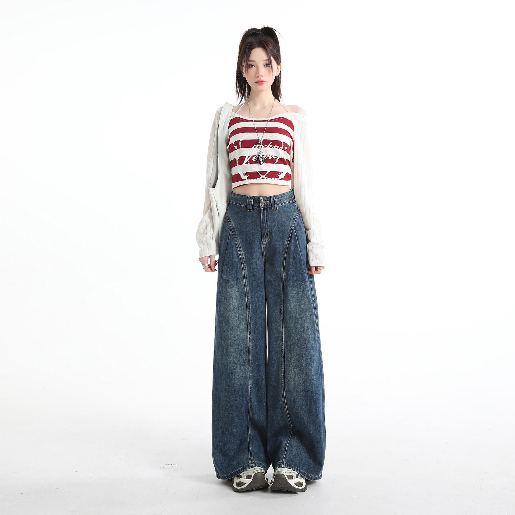 Women s American Retro Wide-Leg High-Waisted Denim Pants – Loose, Comfortable, and Fashionably Deconstructed Style. Extra Large
Women s American Retro Wide-Leg High-Waisted Denim Pants – Loose, Comfortable, and Fashionably Deconstructed Style. Extra Large