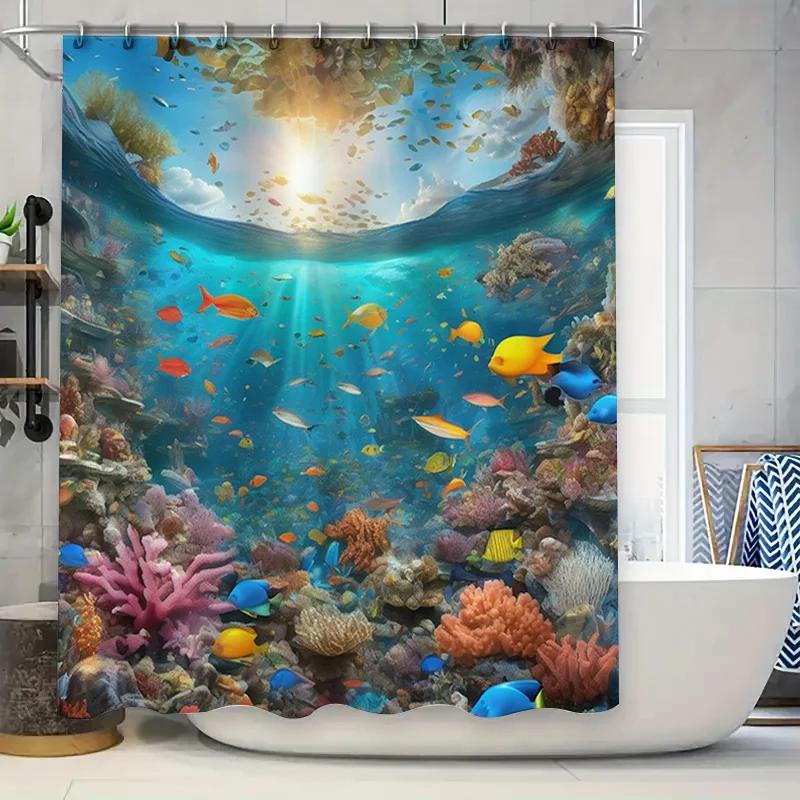Underwater World Shower Curtain Ocean Scene Print Waterproof Fabric Bath Decor for Home Decoration Vivid Fishes Coral Reefs Desi W90xH180cm
Underwater World Shower Curtain Ocean Scene Print Waterproof Fabric Bath Decor for Home Decoration Vivid Fishes Coral Reefs Desi W90xH180cm