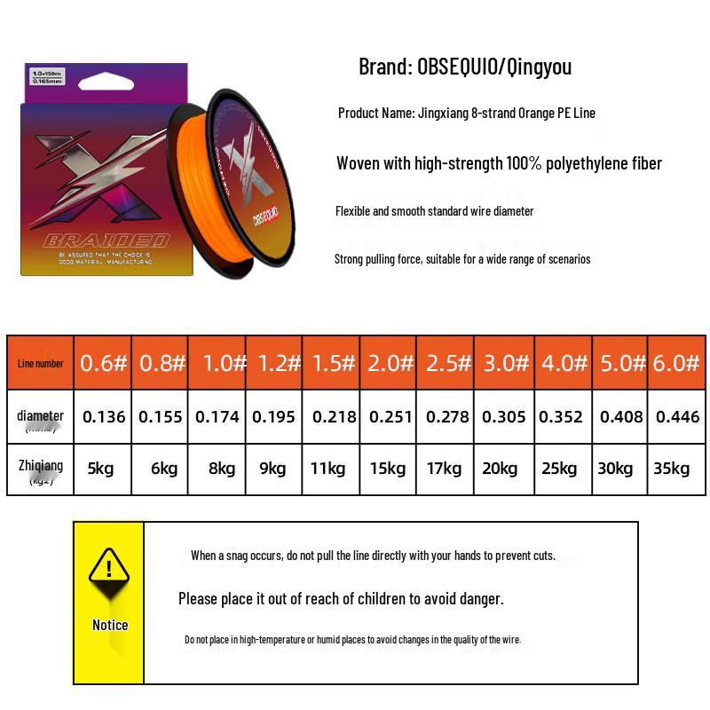Obsequio 8-Braid PE Fishing Line 1.5
Obsequio 8-Braid PE Fishing Line 1.5