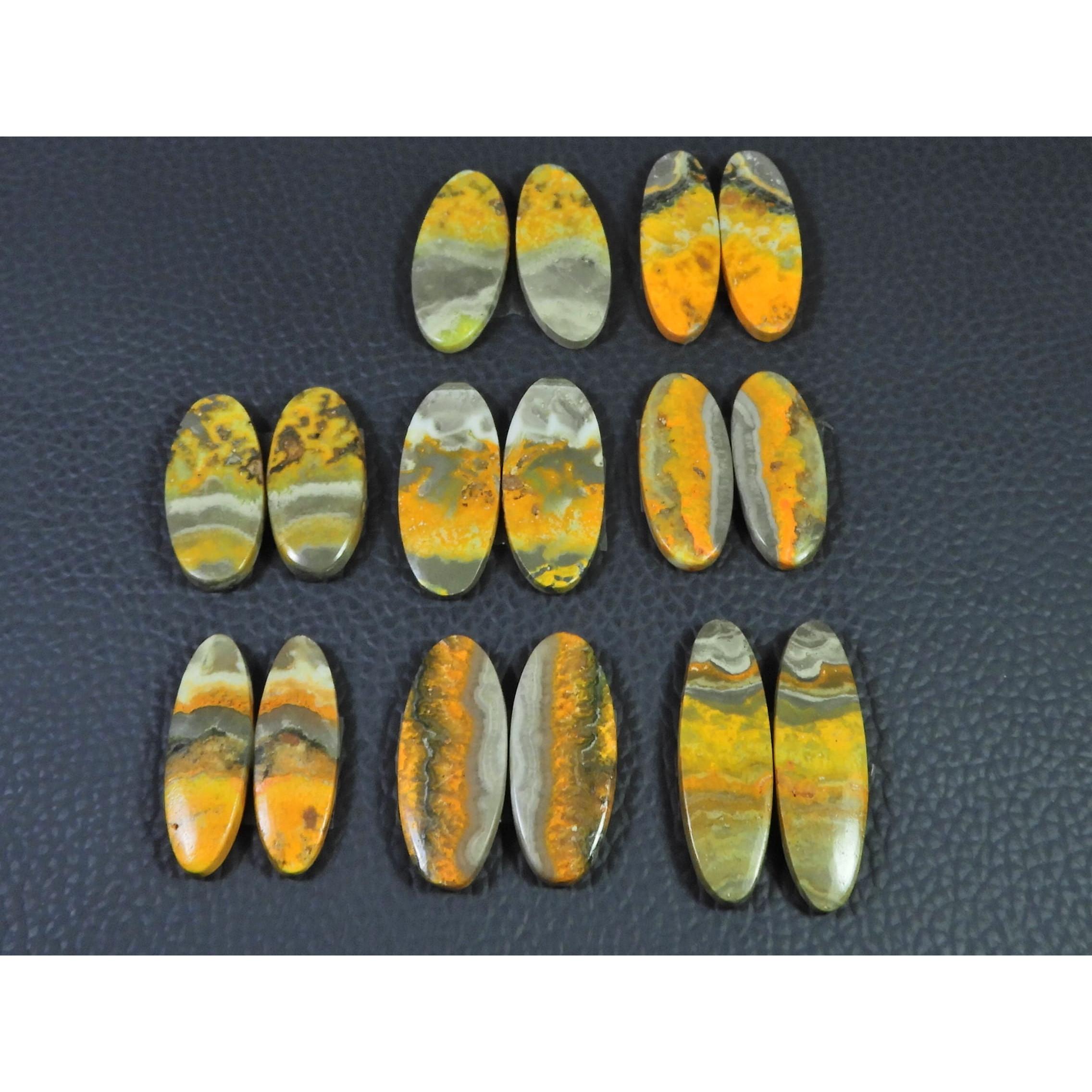 155Cts.Natural Bumble Bee Jasper Matched Pair Oval Loose Gemstone 08Pair Lot C-2217
155Cts.Natural Bumble Bee Jasper Matched Pair Oval Loose Gemstone 08Pair Lot C-2217