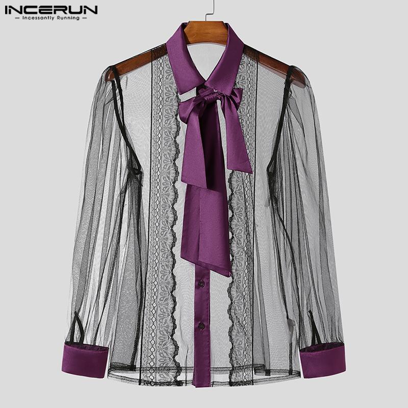 INCERUN Men Bow Tie Neck Mesh Patchwork Lace Shirts Buttons Party Club Tops 5XL фіолетовий
INCERUN Men Bow Tie Neck Mesh Patchwork Lace Shirts Buttons Party Club Tops 5XL фіолетовий