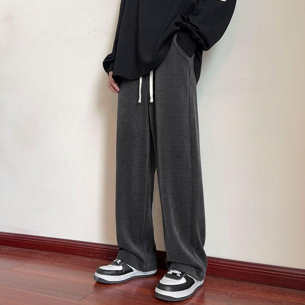 Drawstring Men s Straight Trousers Wide Leg Loose Pants Men Fashion Corduroy Pants Men XL чорний
Drawstring Men s Straight Trousers Wide Leg Loose Pants Men Fashion Corduroy Pants Men XL чорний