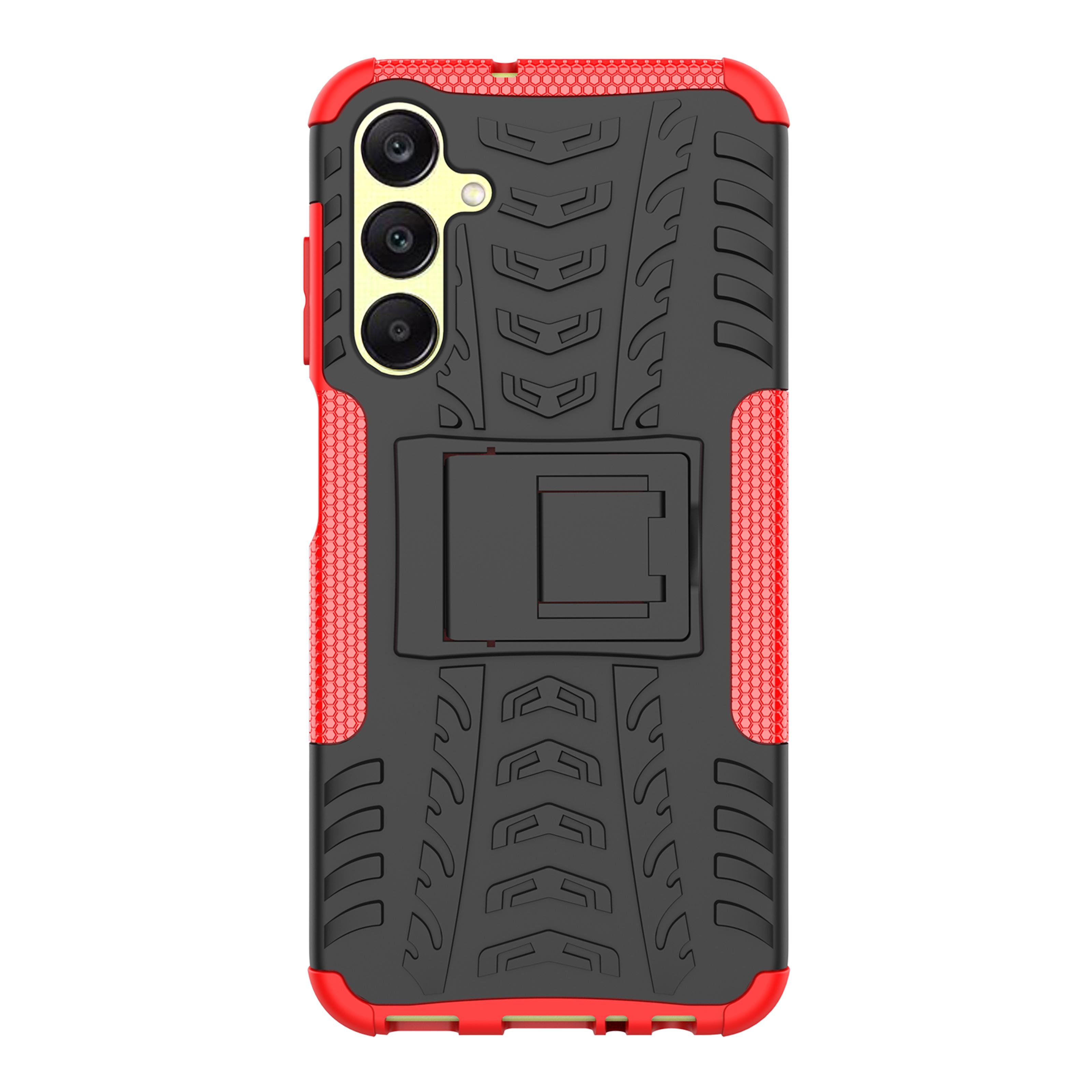 For Samsung Galaxy A25 5G (Global) (161.0 x 76.5 x 8.3mm) Case PC+TPU 2-in-1 Tire Texture Cover with Kickstand Red 
For Samsung Galaxy A25 5G (Global) (161.0 x 76.5 x 8.3mm) Case PC+TPU 2-in-1 Tire Texture Cover with Kickstand Red