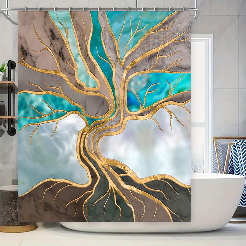Golden Tree Of Life: Abstract Artistic Shower Curtain For A Modern And Elegant Bathroom Dcor W60H190(CM)-1 Pcs
Golden Tree Of Life: Abstract Artistic Shower Curtain For A Modern And Elegant Bathroom Dcor W60H190(CM)-1 Pcs
