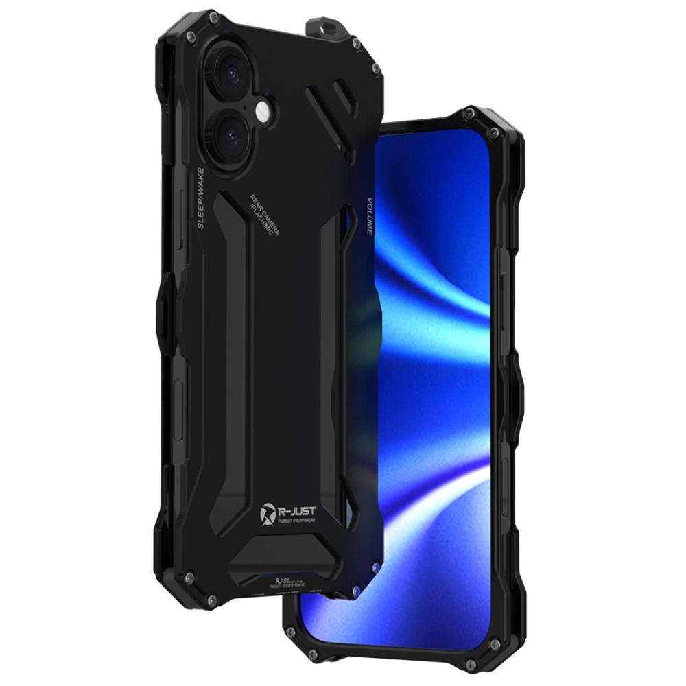 R-JUST For iPhone 16 Case Aluminum Alloy Mechanical Armor Hollow Phone Back Cover - Black
R-JUST For iPhone 16 Case Aluminum Alloy Mechanical Armor Hollow Phone Back Cover - Black