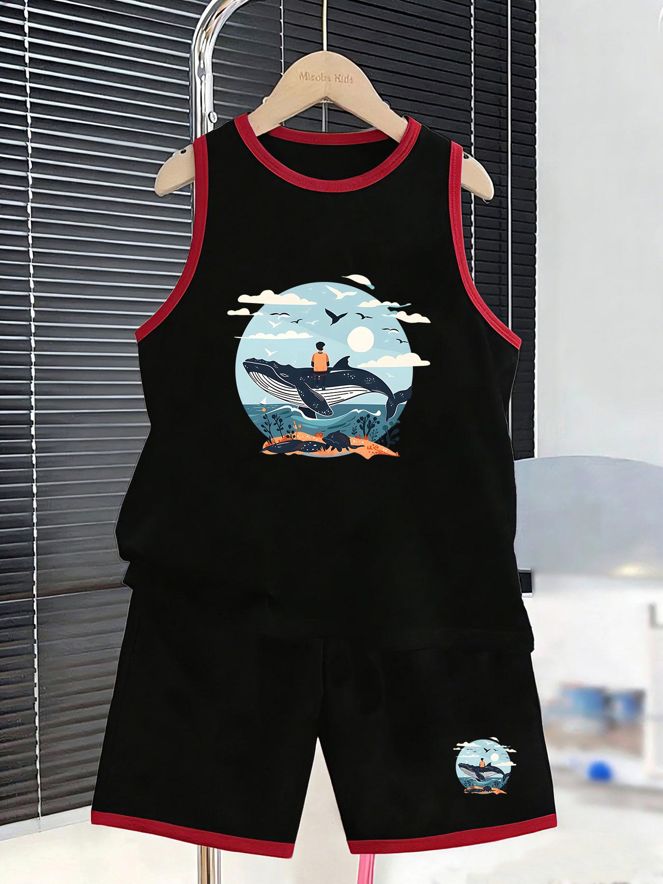 Boys cozy ocean whale illustration vest shorts. Gentle fresh style, soft breathable fabric for relaxed daily and leisure wear. 7Y чорний
Boys cozy ocean whale illustration vest shorts. Gentle fresh style, soft breathable fabric for relaxed daily and leisure wear. 7Y чорний