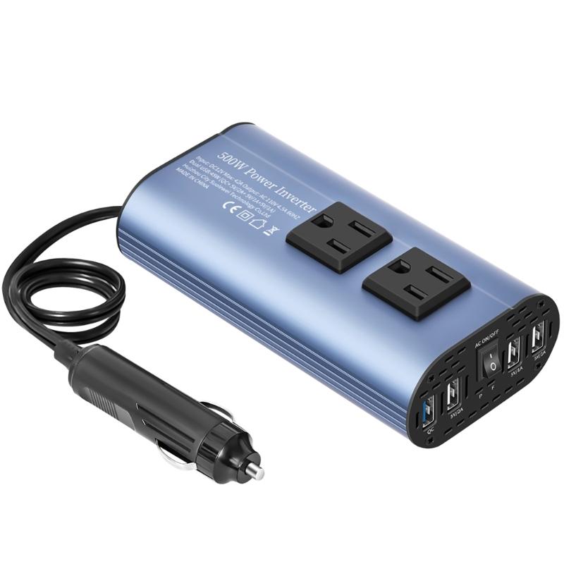 High Efficiency 300W/500W Vehicle Inverter DC12V to AC110V with Double Outlets & Multiple USB Ports for Small Appliances
High Efficiency 300W/500W Vehicle Inverter DC12V to AC110V with Double Outlets & Multiple USB Ports for Small Appliances