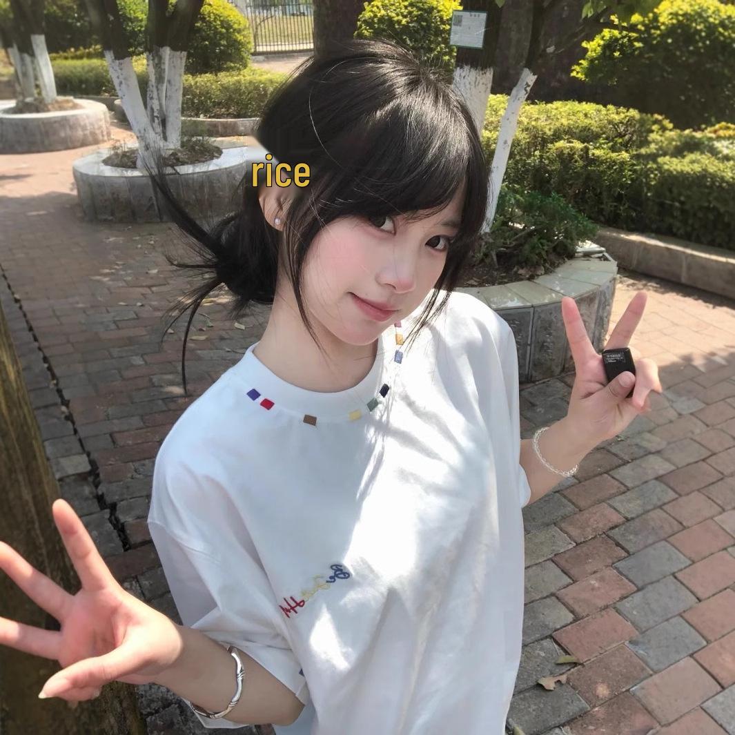 230g Heavyweight Pure Cotton Embroidered Short Sleeve Women s Academic Style Loose Casual Summer T-Shirt XXL for 130-150 lbs
230g Heavyweight Pure Cotton Embroidered Short Sleeve Women s Academic Style Loose Casual Summer T-Shirt XXL for 130-150 lbs