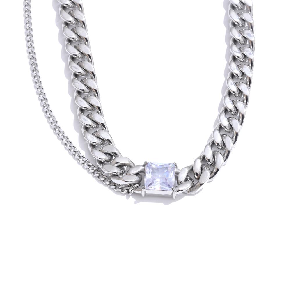 Yhpup Statement Cuban Chain Zirconia Double Layer Fashion Necklace High Quality Stainless Steel Waterproof Charm Men Jewelry
Yhpup Statement Cuban Chain Zirconia Double Layer Fashion Necklace High Quality Stainless Steel Waterproof Charm Men Jewelry