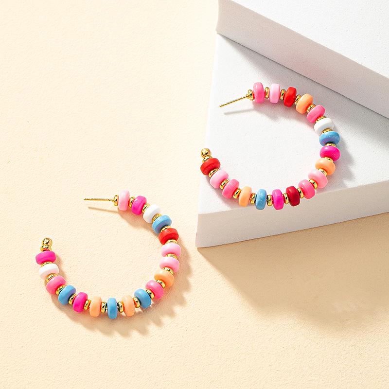 Bohemian Macaron Color C-shaped Earrings: Women s Geometric Beaded Studs in European & American Fashion Style
Bohemian Macaron Color C-shaped Earrings: Women s Geometric Beaded Studs in European & American Fashion Style