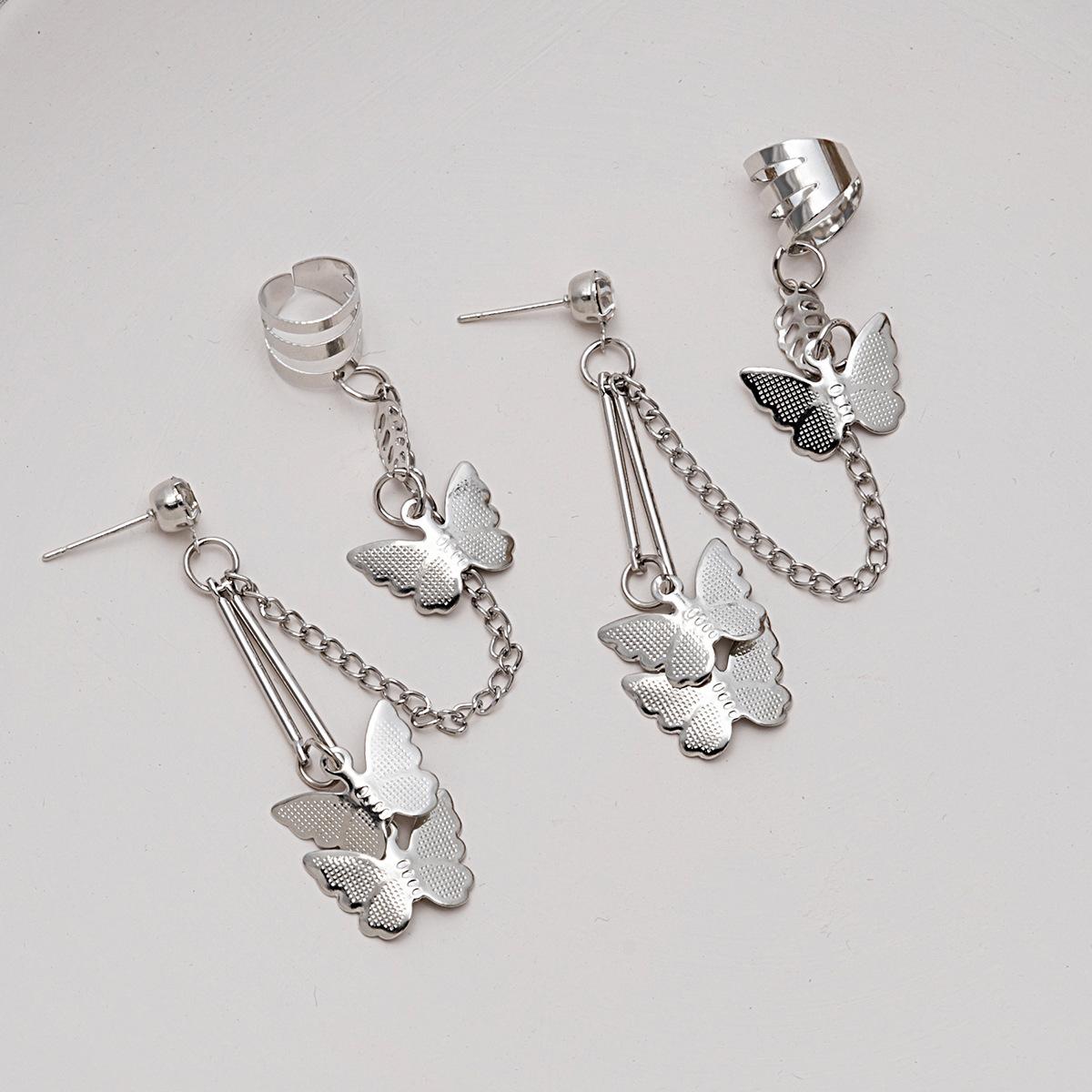 Зажим для ушей с цепочкой-бабочкой без пирсинга ушей, новые серьги-гвоздики в стиле панк, висящие на ушах, серьги в стиле хип-хоп. белый
Зажим для ушей с цепочкой-бабочкой без пирсинга ушей, новые серьги-гвоздики в стиле панк, висящие на ушах, серьги в стиле хип-хоп. белый