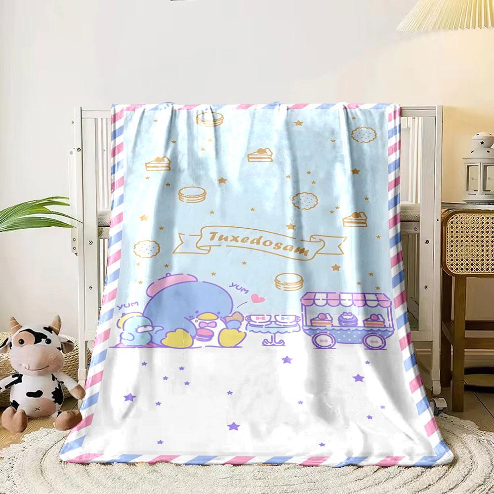 Cartoon penguin eating desserts with stars and a pastel striped border. for all seasons blanket lunch break throw gift 80cm x 120cm
Cartoon penguin eating desserts with stars and a pastel striped border. for all seasons blanket lunch break throw gift 80cm x 120cm