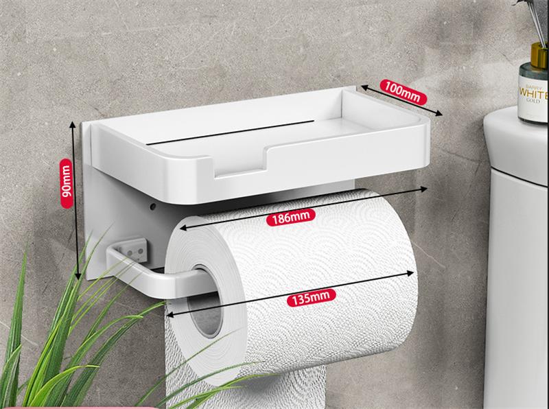 Tuqiu Toilet paper holder with Phone Holder Black and Gold Tissue holder bathroom paper roll rack wall mount bathroom product білий
Tuqiu Toilet paper holder with Phone Holder Black and Gold Tissue holder bathroom paper roll rack wall mount bathroom product білий