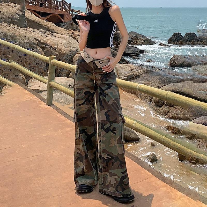 American Hot Girl Retro Camouflage Low-waist Overalls Summer New Style Flanging Waist Design Wide-leg Jeans Women s Trend XL камуфляж зелений колір
American Hot Girl Retro Camouflage Low-waist Overalls Summer New Style Flanging Waist Design Wide-leg Jeans Women s Trend XL камуфляж зелений колір