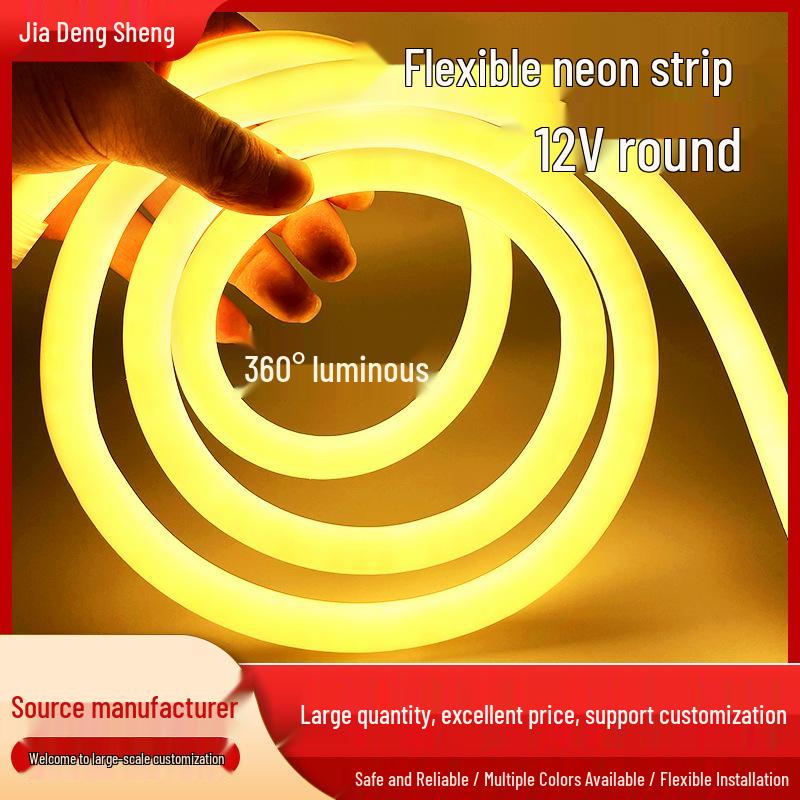 12V Waterproof LED Neon Flexible 360-Degree Soft Light Strip for Outdoor Signs 12V Round 14mm Strip
12V Waterproof LED Neon Flexible 360-Degree Soft Light Strip for Outdoor Signs 12V Round 14mm Strip