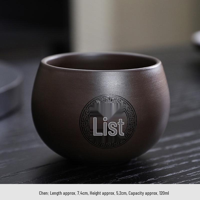 Engraved Zisha Ceramic Tea Cup - Large Capacity for Home and Kung Fu Brewing 120ml
Engraved Zisha Ceramic Tea Cup - Large Capacity for Home and Kung Fu Brewing 120ml