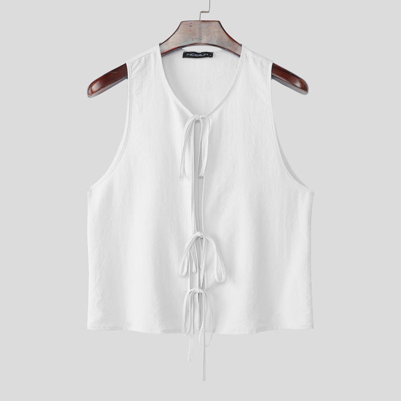 INCERUN Summer Men V Neck Sleeveless Bandage Lace-up Casual Tank Tops XL білий
INCERUN Summer Men V Neck Sleeveless Bandage Lace-up Casual Tank Tops XL білий