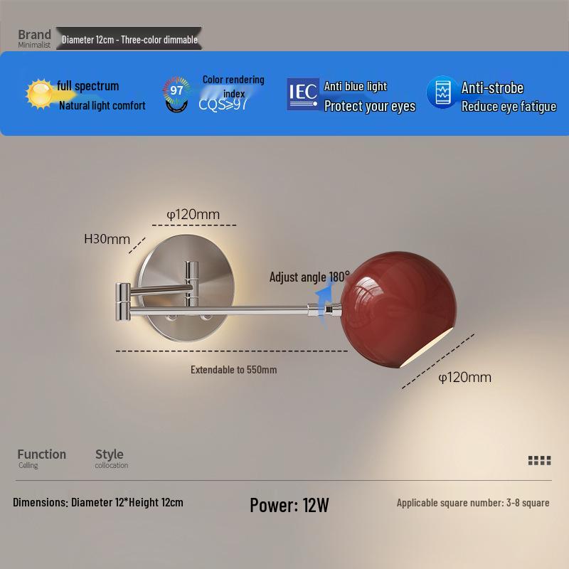 Cream Wall Mounted Nordic Swing Arm Reading Lamp with Touch Switch and Retractable Design, 2025 Model. Tri-color Dimming
Cream Wall Mounted Nordic Swing Arm Reading Lamp with Touch Switch and Retractable Design, 2025 Model. Tri-color Dimming