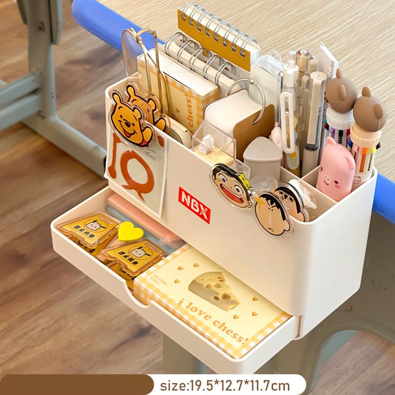 Multifunctional Desk Side Storage Shelf Hanging Pencil Holder Stationery Organizer Removable No-drilling Storage Box for Student
Multifunctional Desk Side Storage Shelf Hanging Pencil Holder Stationery Organizer Removable No-drilling Storage Box for Student