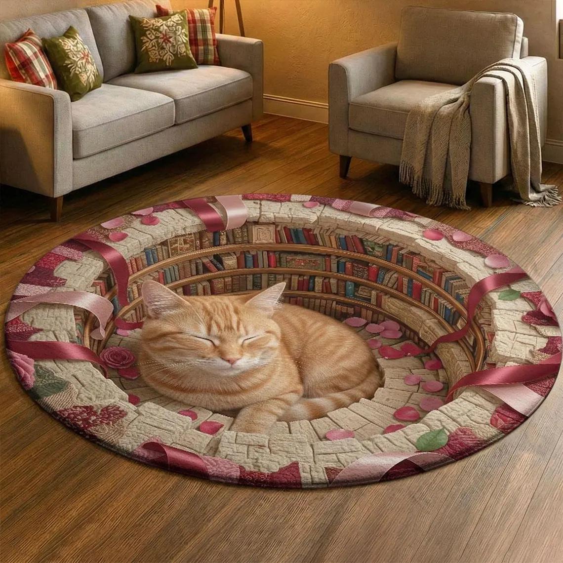 Orange Cat Pattern Carpet Visual 3D Carpet Cat Printed Decorative Door Mat Entrance Living Room Bedroom Rug Her Gift 60cmx60cm
Orange Cat Pattern Carpet Visual 3D Carpet Cat Printed Decorative Door Mat Entrance Living Room Bedroom Rug Her Gift 60cmx60cm