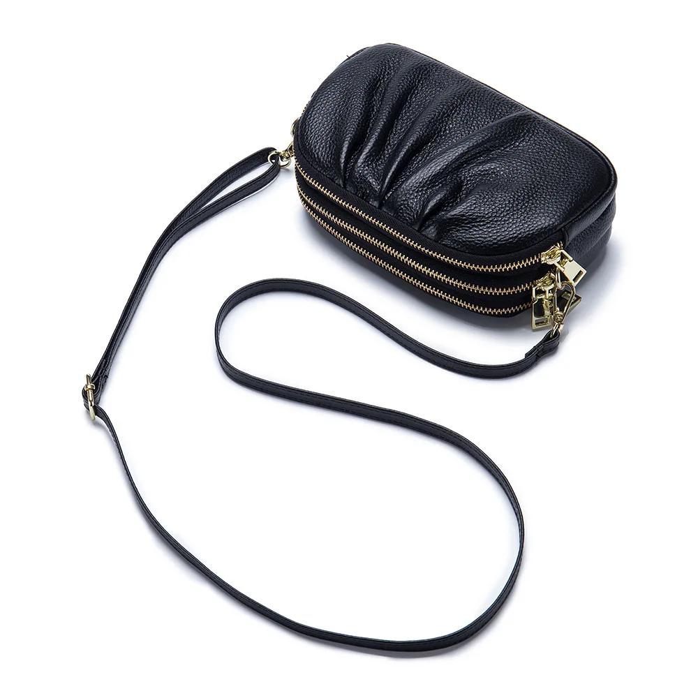 Genuine Leather Women Crossbody Bags 3 Zipper Messenger Bag Mobile Phe Purse Bags for Women чёрный
Genuine Leather Women Crossbody Bags 3 Zipper Messenger Bag Mobile Phe Purse Bags for Women чёрный