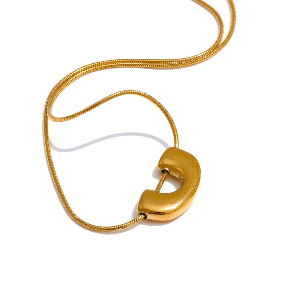 Yhpup Personalized Stainless Steel Creative Metal U-Shape Pendant Necklace Hoop Earrings Gold Color Texture Popular Jewelry Set
Yhpup Personalized Stainless Steel Creative Metal U-Shape Pendant Necklace Hoop Earrings Gold Color Texture Popular Jewelry Set