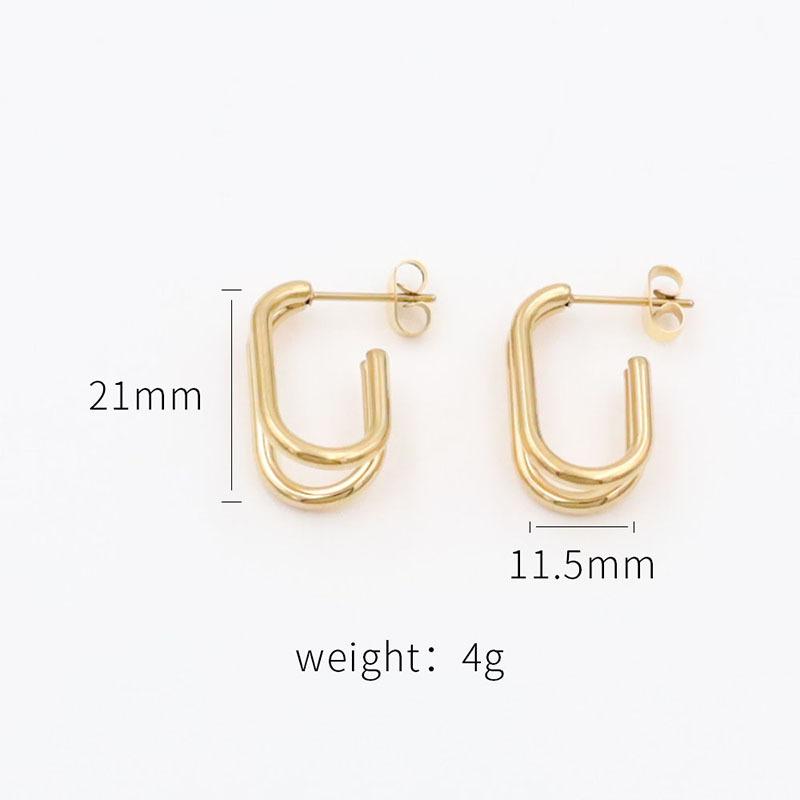 French Geometric Women S Girlfriend Fashion And Popular Earrings Double-Layer U-Shaped Round Line Splicing Titanium Steel Earrings
French Geometric Women S Girlfriend Fashion And Popular Earrings Double-Layer U-Shaped Round Line Splicing Titanium Steel Earrings