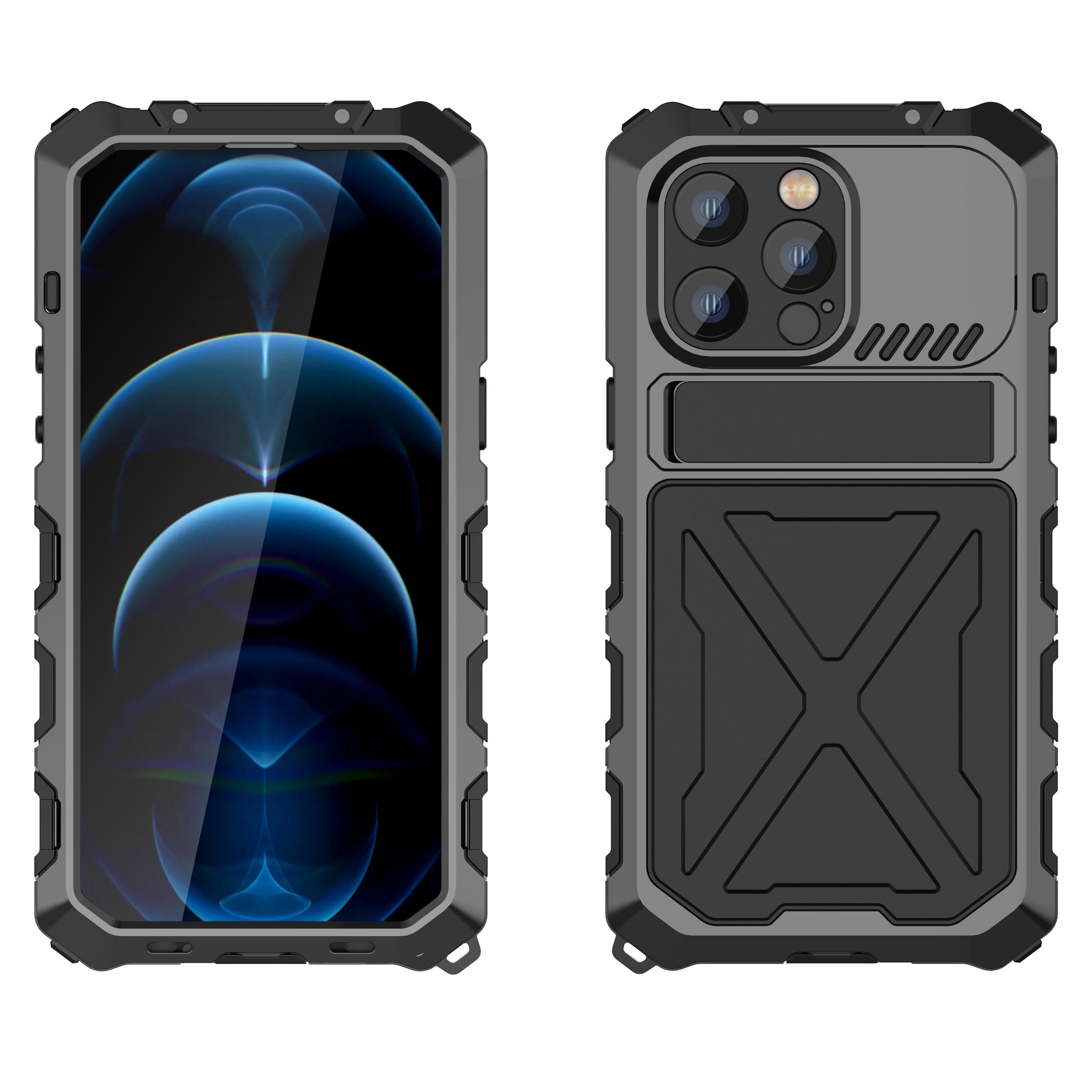 R-JUST Anti-drop Phone Case For iPhone 14 Pro Max,Silicone+Metal Scratch-resistant Cell Phone Cover Kickstand Black
R-JUST Anti-drop Phone Case For iPhone 14 Pro Max,Silicone+Metal Scratch-resistant Cell Phone Cover Kickstand Black