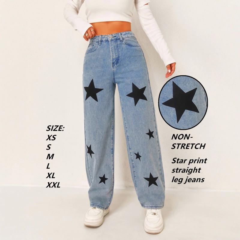 Hot Style Deep Trend Star Print Wide-leg Jeans Women s Sea Blue Pants XS аквамарин
Hot Style Deep Trend Star Print Wide-leg Jeans Women s Sea Blue Pants XS аквамарин
