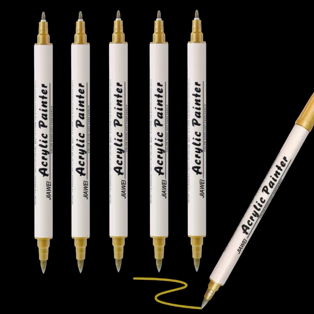 5Pcs Golden Acrylic Paint Markers Dual Tip Brush & Fine Tip Metallic Gold Paint Pens for Art Craft Drawing Rock Painting 5pcs золотистый
5Pcs Golden Acrylic Paint Markers Dual Tip Brush & Fine Tip Metallic Gold Paint Pens for Art Craft Drawing Rock Painting 5pcs золотистый
