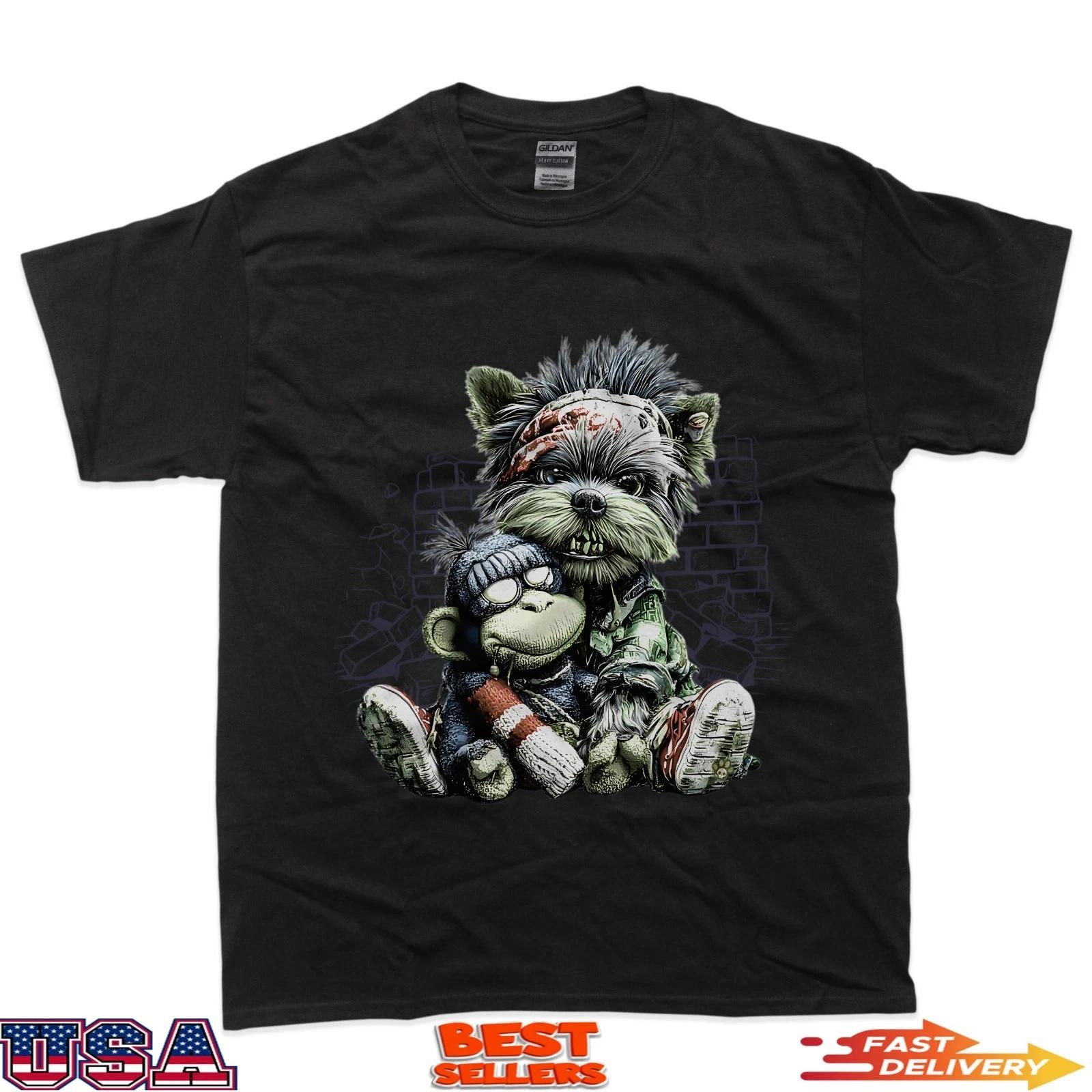 Yorkie Zombie With Sock Monkey Chew Toy Cute Core Dead Core T-Shirt S
Yorkie Zombie With Sock Monkey Chew Toy Cute Core Dead Core T-Shirt S