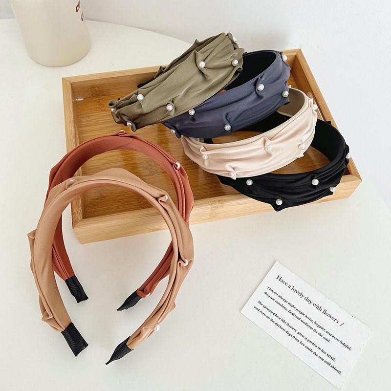 Плиссированная милая однотонная повязка на голову, аксессуары для волос, головной убор, жемчужный обруч для волос
Плиссированная милая однотонная повязка на голову, аксессуары для волос, головной убор, жемчужный обруч для волос