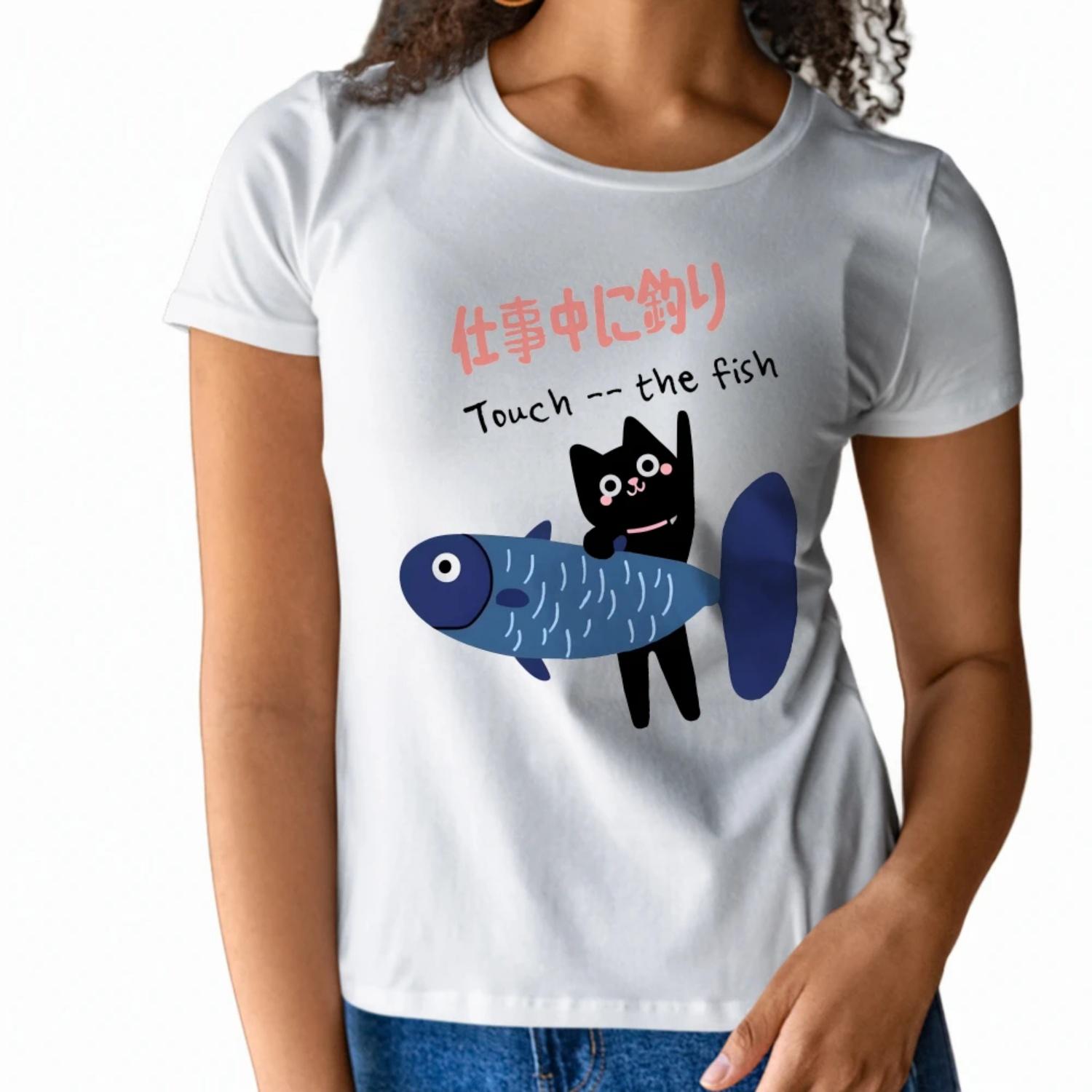 Cute Womens Short Sleeve T Shirt Touch the fish Design with Cat and Fish Graphic for a Playful Summer Look XXXXXL білий
Cute Womens Short Sleeve T Shirt Touch the fish Design with Cat and Fish Graphic for a Playful Summer Look XXXXXL білий