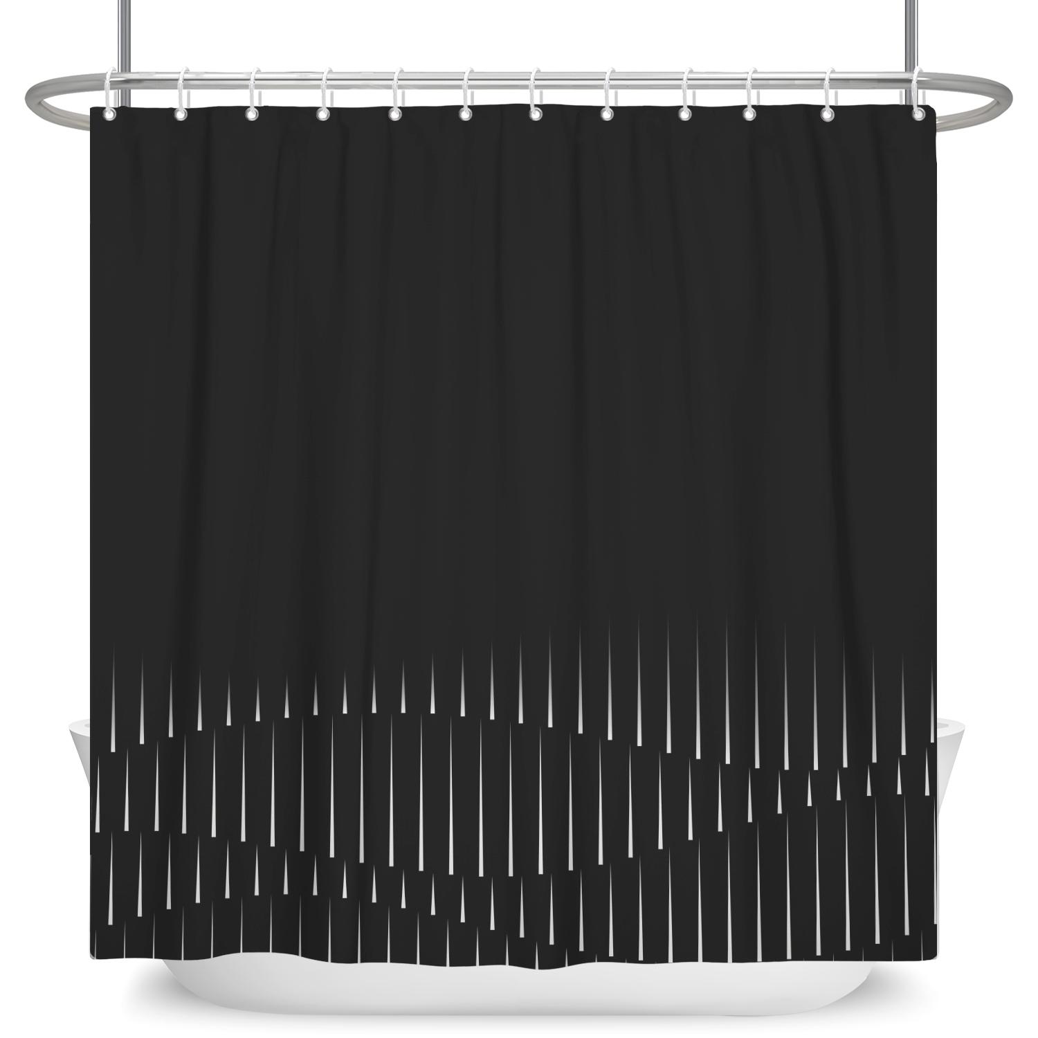 Modern Black Style Shower Curtain Waterproof Bath Curtain For Bathroom Decoration Multiple Minimalist Design Polyester With Hook W60H190(CM)-1 Pcs
Modern Black Style Shower Curtain Waterproof Bath Curtain For Bathroom Decoration Multiple Minimalist Design Polyester With Hook W60H190(CM)-1 Pcs